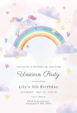 Unicorn Party - Invitación De Cumpleaños